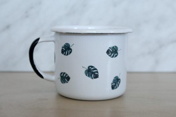 kubek emaliowany MONSTERA WHITE