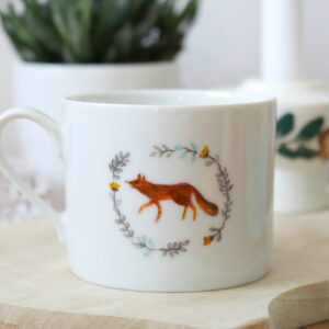 kubek porcelanowy FLORAL FOX lis