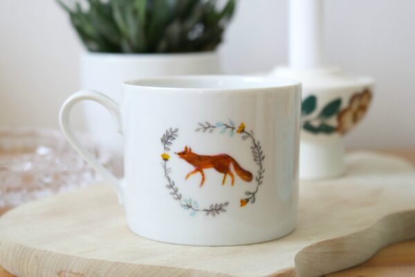 kubek porcelanowy FLORAL FOX lis